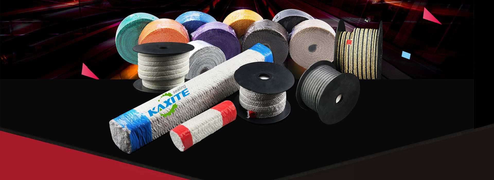 عبوات من الجرافيت المضفر وPTFE لختم ساق الصمام